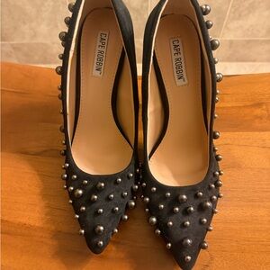 Cape Robbin Black Studded Heels Brand New!